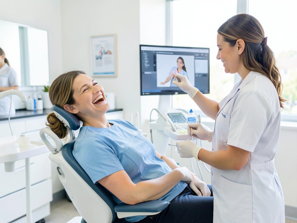 Patient with hygienist