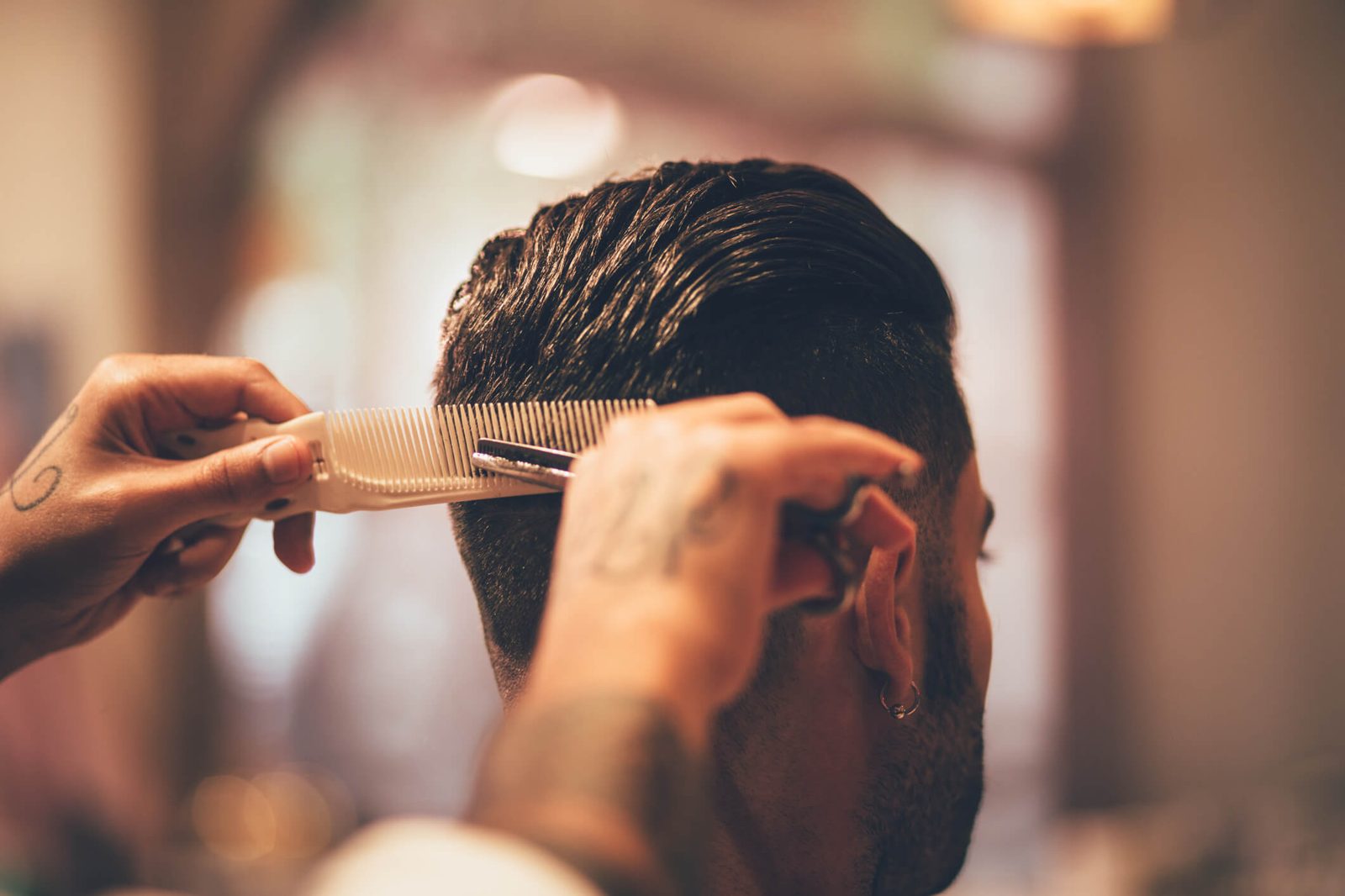 Barber at work