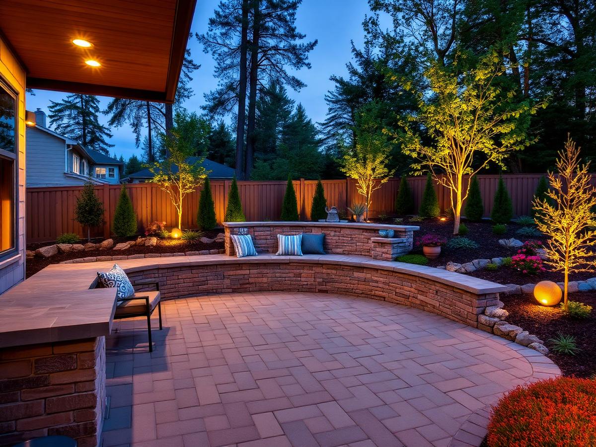 Evening Patio & Lighting — Baldwin Park