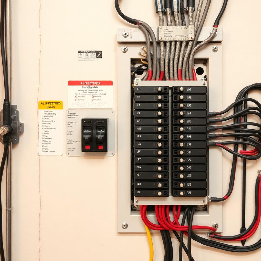 Neatly labeled breaker panel installed by Voltaic Electric