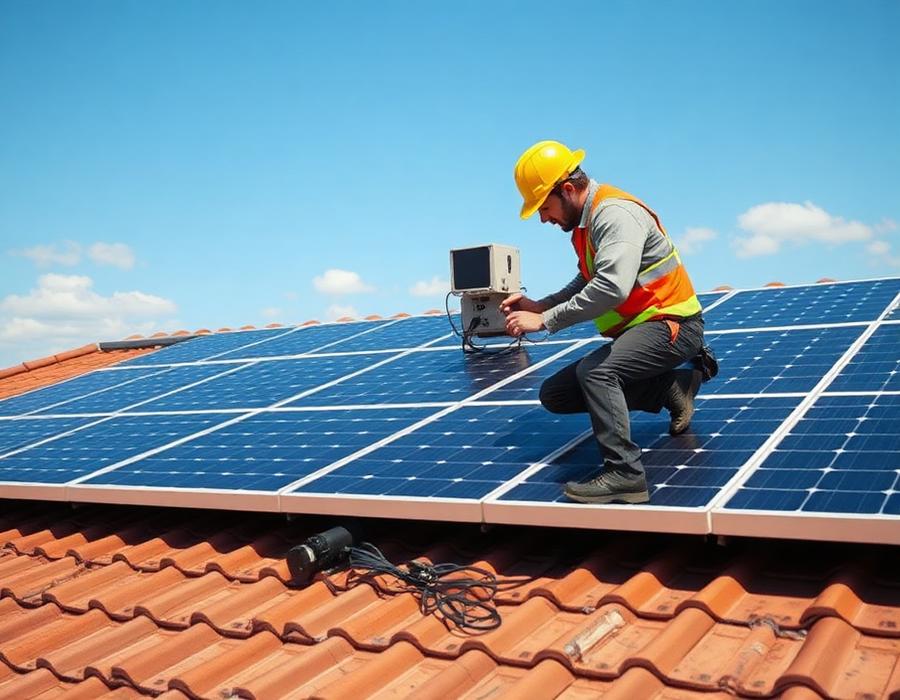 Solar inverter tie-in