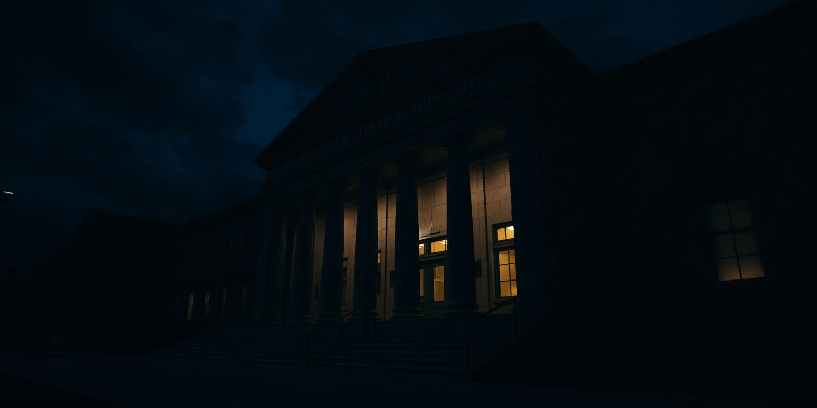Courthouse at dusk
