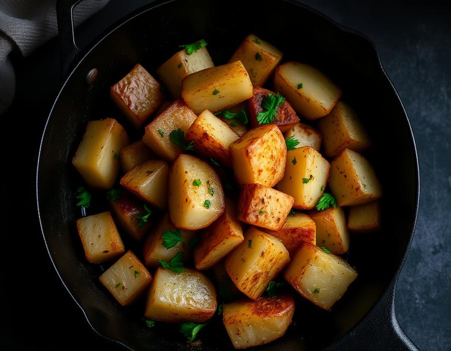 Fried Potatoes with Garlic
