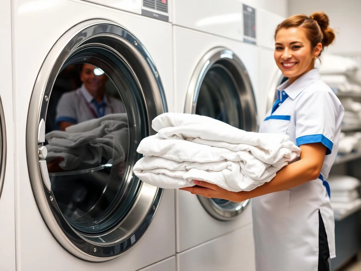 Laundry facility with fresh linens